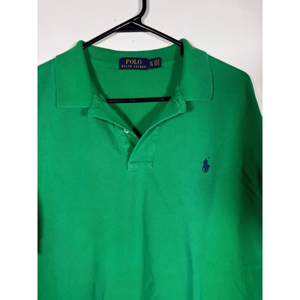 Polo Ralph Lauren Mens XL Green Short Sleeve Cotton Pique Pony Logo Polo Shirt